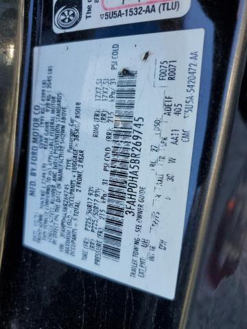 3FAHP0HA5BR269745 - 2011 FORD FUSION SE BLACK photo 12