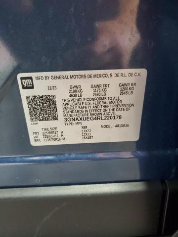 3GNAXUEG4RL220178 - 2024 CHEVROLET EQUINOX LT BLUE photo 13