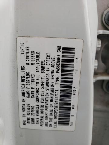 1HGCP3F87BA007131 - 2011 HONDA ACCORD EXL WHITE photo 12