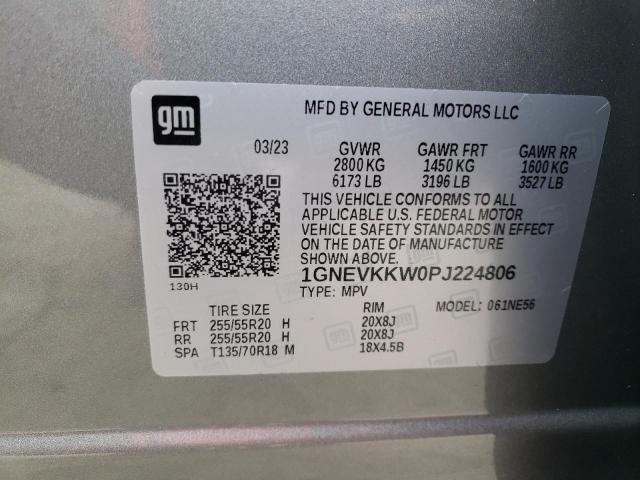 1GNEVKKW0PJ224806 - 2023 CHEVROLET TRAVERSE PREMIER GRAY photo 14