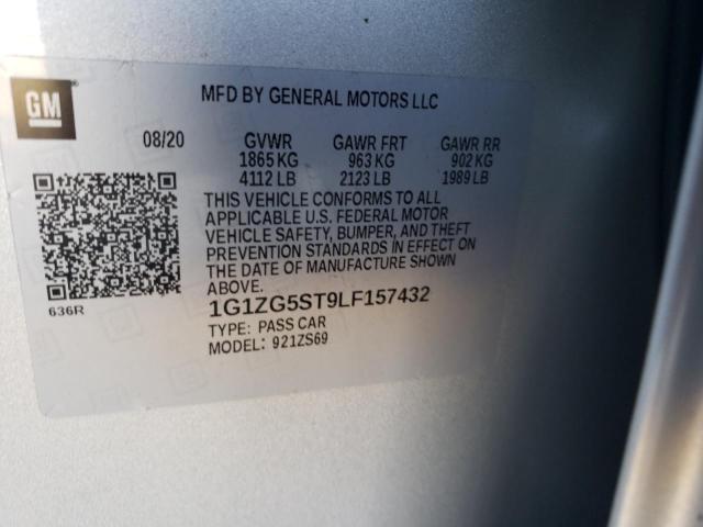 1G1ZG5ST9LF157432 - 2020 CHEVROLET MALIBU RS 银色 照片 12