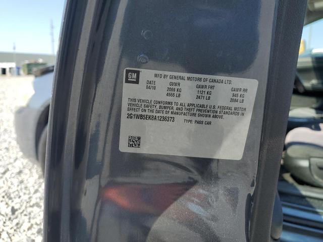 2G1WB5EK8A1236373 - 2010 CHEVROLET IMPALA LT GRAY photo 12