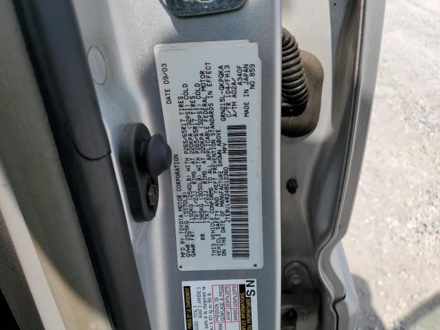 JTEBU14R248012360 - 2004 TOYOTA 4RUNNER SR5 SILVER photo 13