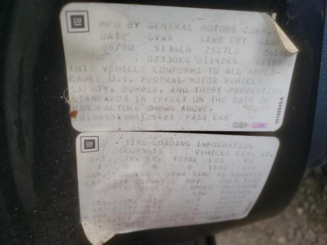 1G1BN53E9MR105483 - 1991 CHEVROLET CAPRICE CLASSIC LTZ 蓝色 照片 12