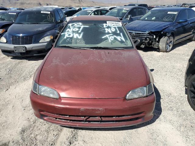 JHMEG8546SS013479 - 1995 HONDA CIVIC DX MAROON photo 5