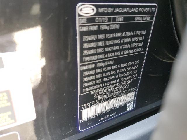 SALWZ2SE0KA843965 - 2019 LAND ROVER RANGE ROVE SVR BLACK photo 13