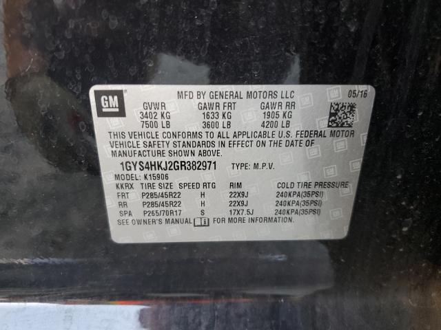 1GYS4HKJ2GR382971 - 2016 CADILLAC ESCALADE ESV LUXURY BLACK photo 13