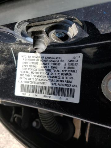 2HGFC2F57JH500977 - 2018 HONDA CIVIC LX ლურჯი ფოტო 12