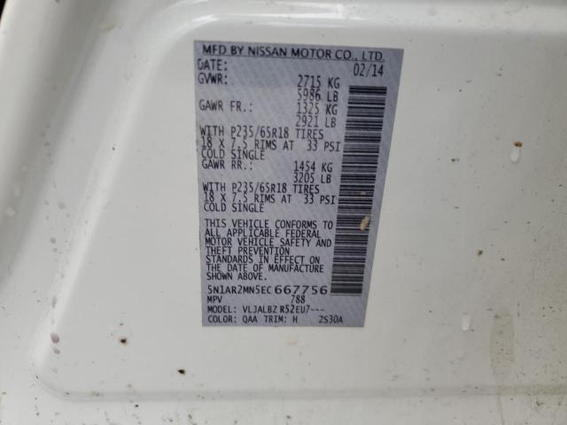 5N1AR2MN5EC667756 - 2014 NISSAN PATHFINDER S Ağ foto 13