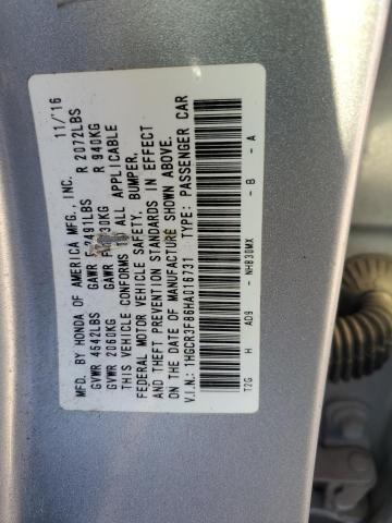 1HGCR3F86HA016731 - 2017 HONDA ACCORD EXL SILVER photo 12