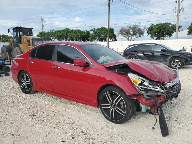 1HGCR2F50HA158539 - 2017 HONDA ACCORD SPORT RED photo 4