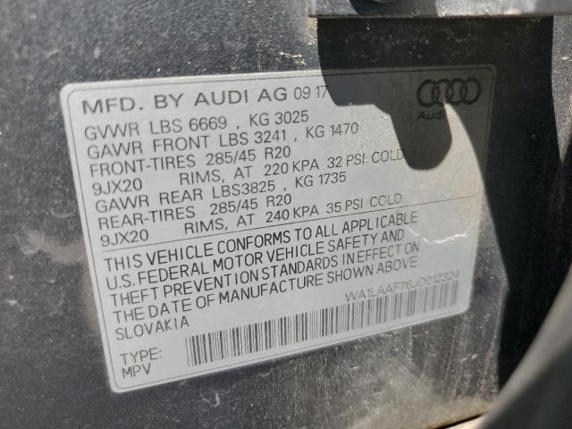 WA1LAAF76JD012324 - 2018 AUDI Q7 PREMIUM PLUS Сұр фото 13