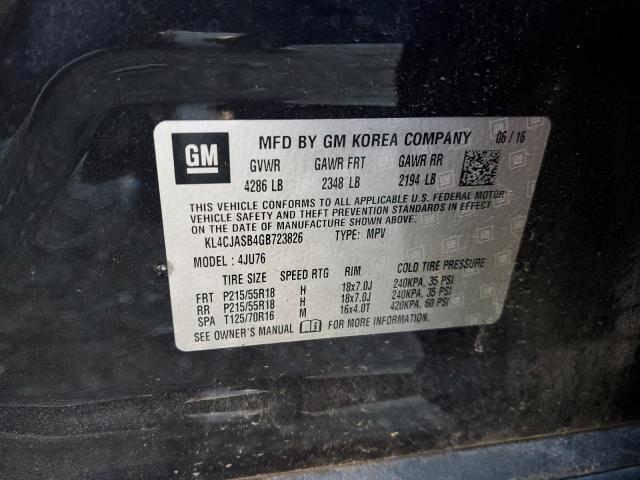 KL4CJASB4GB723826 - 2016 BUICK ENCORE BLACK photo 13