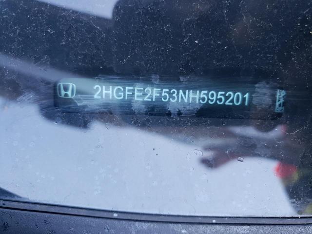 2HGFE2F53NH595201 - 2022 HONDA CIVIC SPORT BLACK photo 12