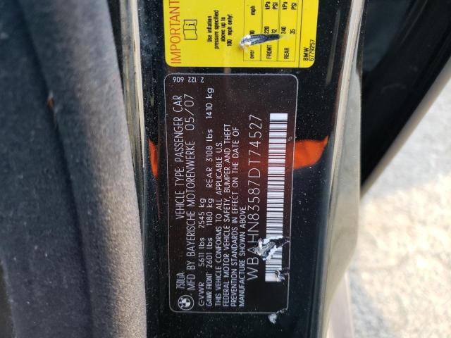 WBAHN83587DT74527 - 2007 BMW 7 SERIES BLACK photo 12