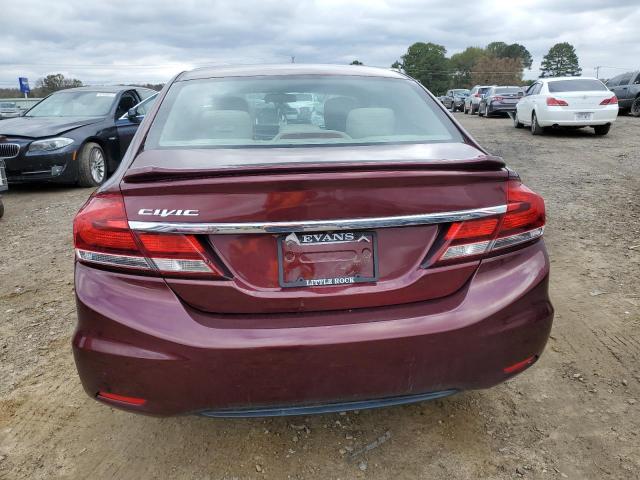 2HGFB2F50DH560025 - 2013 HONDA CIVIC LX MAROON photo 6