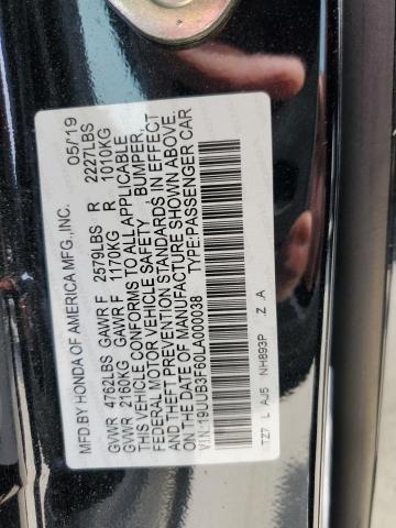 19UUB3F60LA000038 - 2020 ACURA TLX TECHNOLOGY BLACK photo 12