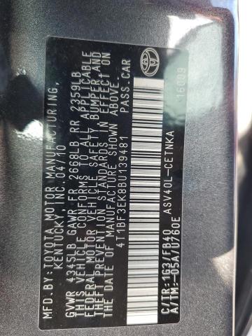 4T1BF3EK8BU139481 - 2011 TOYOTA CAMRY BASE Boz foto 12