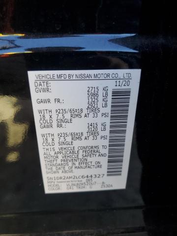 5N1DR2AM2LC644327 - 2020 NISSAN PATHFINDER S შავი ფოტო 14