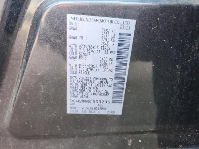 5N1AR2MM9DC653235 - 2013 NISSAN PATHFINDER S ნაცრისფერი ფოტო 13