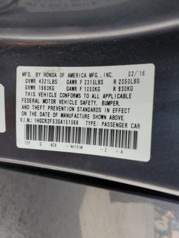 1HGCR2F53GA151566 - 2016 HONDA ACCORD SPORT Графитовый фото 13