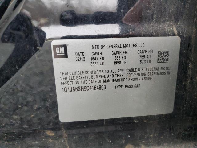 1G1JA6SH9C4164893 - 2012 CHEVROLET SONIC LS 黑色 照片 12