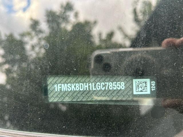 1FMSK8DH1LGC78558 - 2020 FORD EXPLORER XLT Siyah fotoğraf 10