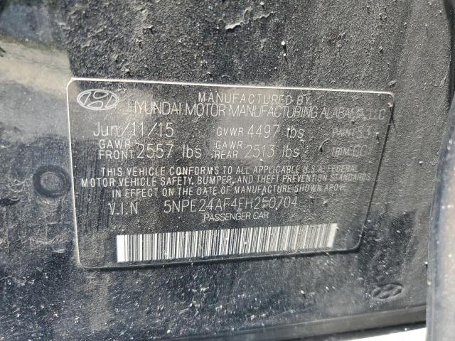 5NPE24AF4FH250704 - 2015 HYUNDAI SONATA SE BLACK photo 12