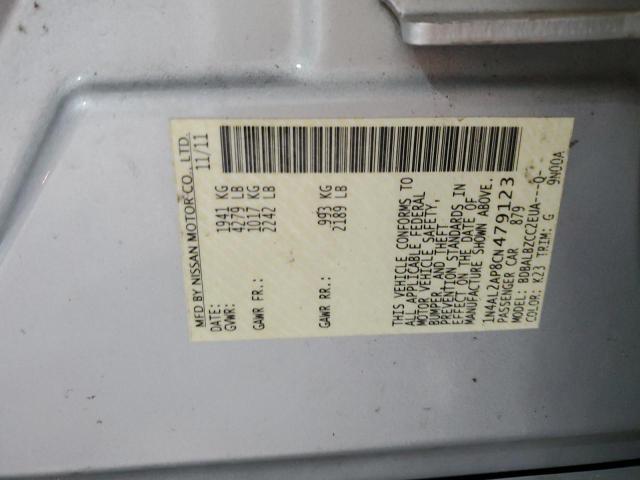 1N4AL2AP8CN479123 - 2012 NISSAN ALTIMA BASE 银色 照片 12