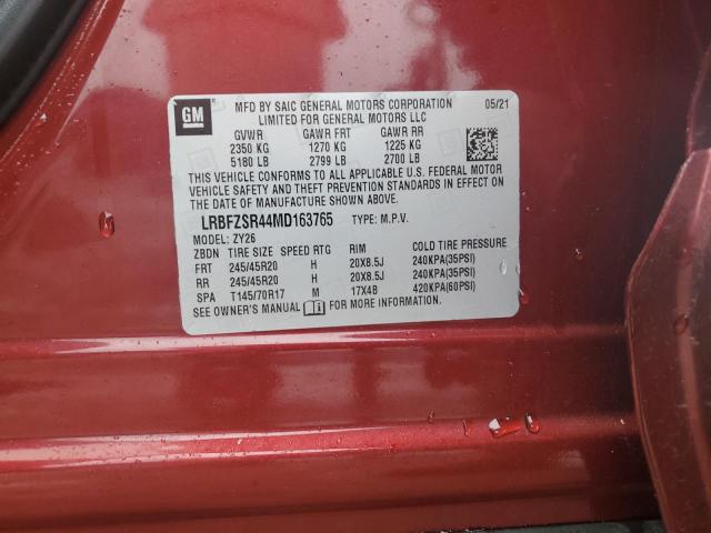 LRBFZSR44MD163765 - 2021 BUICK ENVISION AVENIR RED photo 13