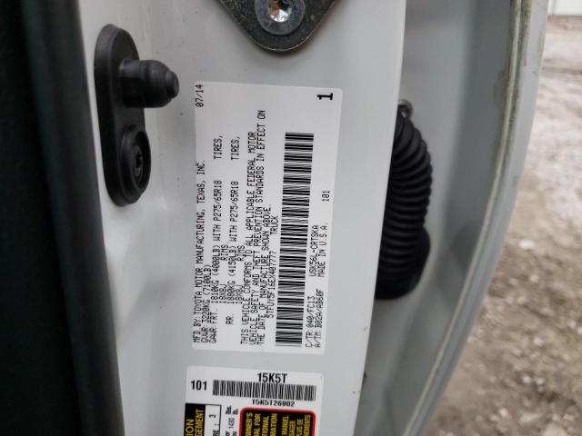 5TFUY5F16EX407777 - 2014 TOYOTA TUNDRA DOUBLE CAB SR/SR5 WHITE photo 12