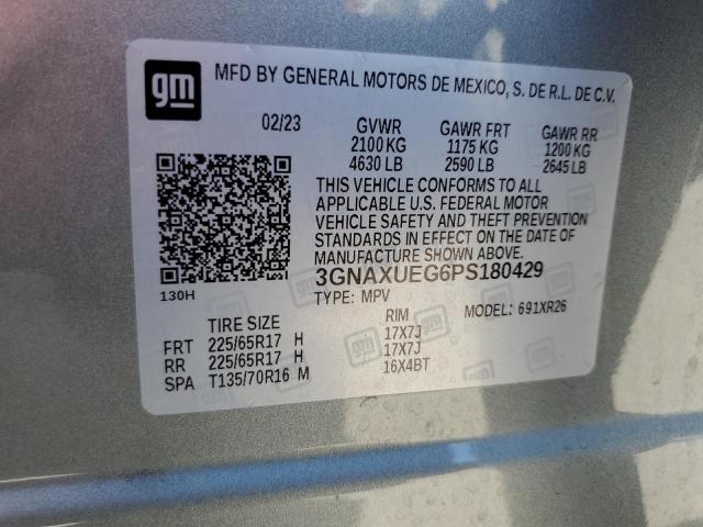 3GNAXUEG6PS180429 - 2023 CHEVROLET EQUINOX LT ნაცრისფერი ფოტო 13