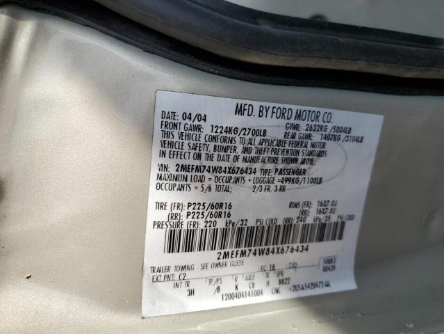 2MEFM74W84X676434 - 2004 MERCURY GRAND MARQUIS GS CREAM photo 13