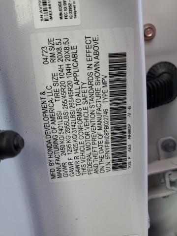 5FNYF8H06PB022746 - 2023 HONDA PASSPORT ELITE WHITE photo 12