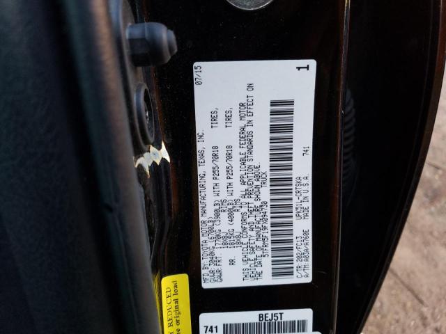 5TFRM5F19FX094730 - 2015 TOYOTA TUNDRA DOUBLE CAB SR/SR5 BLACK photo 12