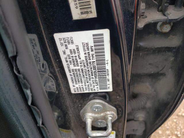 5J6TF1H5XDL000779 - 2013 HONDA CROSSTOUR EXL შავი ფოტო 12