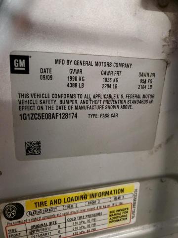 1G1ZC5E08AF128174 - 2010 CHEVROLET MALIBU 1LT 银色 照片 12