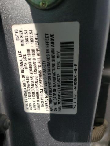 7FARW1H8XJE035772 - 2018 HONDA CR-V EXL SILVER photo 13