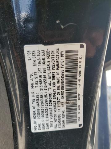 SHSRD78836U445995 - 2006 HONDA CR-V EX BLACK photo 12