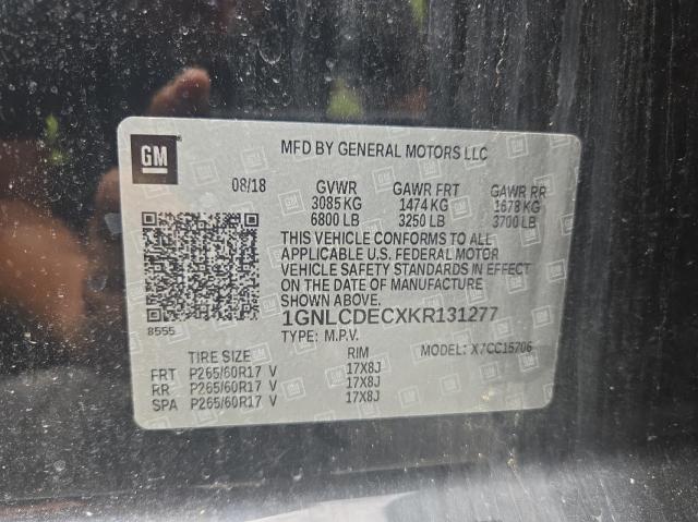 1GNLCDECXKR131277 - 2019 CHEV TAHOE POLICE Grau Foto 10