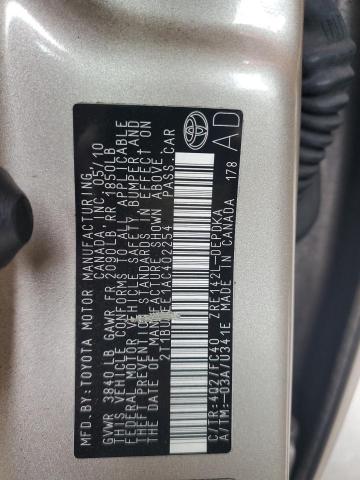 2T1BU4EE1AC402254 - 2010 TOYOTA COROLLA BASE ბეჟი ფოტო 12