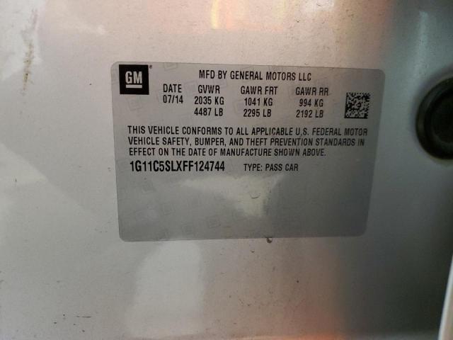 1G11C5SLXFF124744 - 2015 CHEVROLET MALIBU 1LT SILVER photo 12