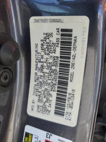 5YFBU4EE6DP155530 - 2013 TOYOTA COROLLA BASE Gri fotoğraf 12