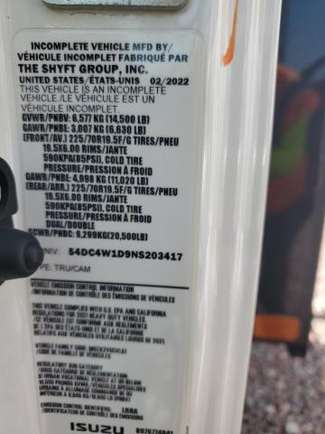 54DC4W1D9NS203417 - 2022 ISUZU NPR HD WHITE photo 13