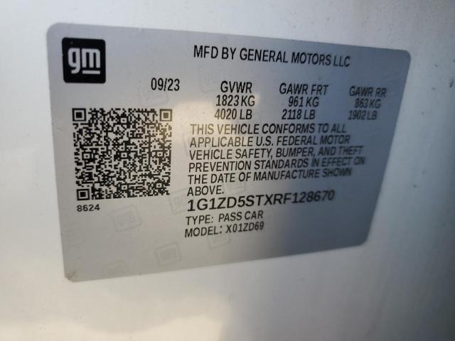 1G1ZD5STXRF128670 - 2024 CHEVROLET MALIBU LT WHITE photo 13