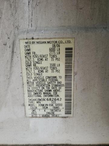5N1AR18W16C682642 - 2006 NISSAN PATHFINDER LE Biały zdjęcie 14