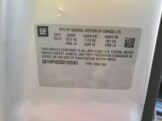 2G1WF5E36D1265081 - 2013 CHEVROLET IMPALA LS 银色 照片 12
