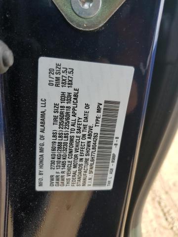 5FNRL6H77LB044263 - 2020 HONDA ODYSSEY EXL BLUE photo 13