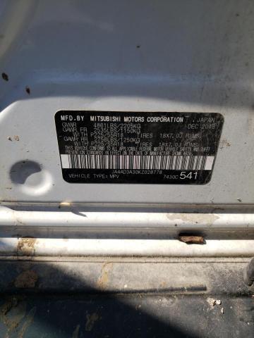 JA4AD3A30KZ028778 - 2019 MITSUBISHI OUTLANDER SE WHITE photo 13