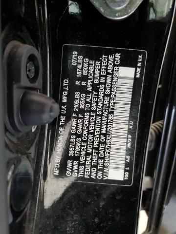 SHHFK7H6XLU201785 - 2020 HONDA CIVIC EX შავი ფოტო 12